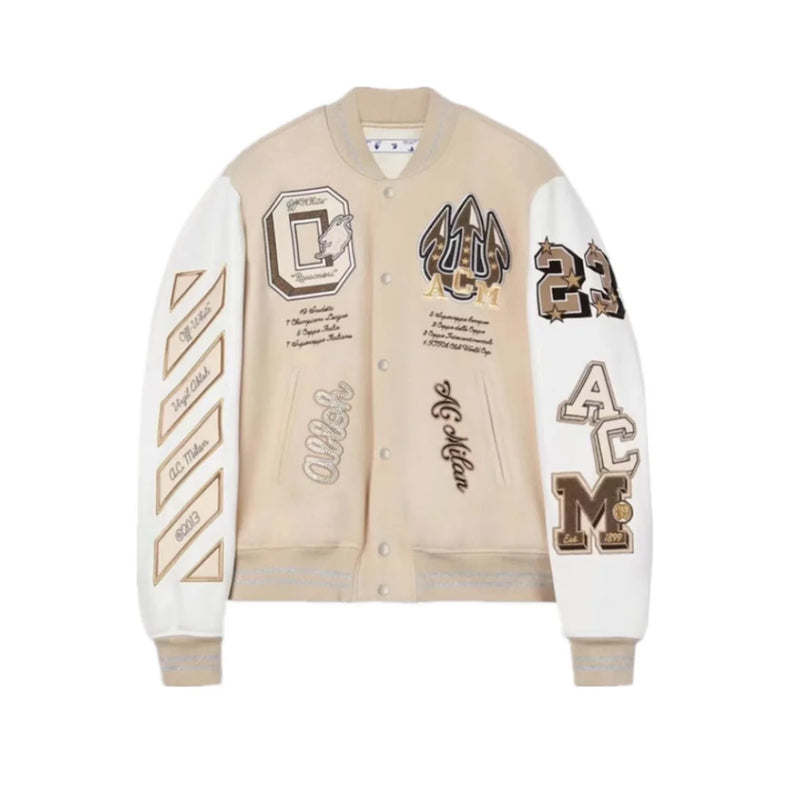 Jaqueta Off White Virgil Abloh X Ac Milan Varsity Jacket