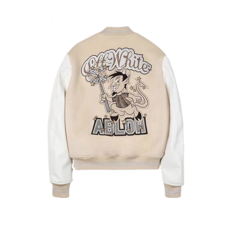 Jaqueta Off White Virgil Abloh X Ac Milan Varsity Jacket