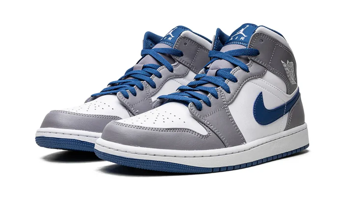 Air Jordan 1 Mid Masculino "True Blue" Cinza / Azul